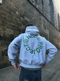 Nude Project Kory Boxy Hoodie Grey Melange Fashion
