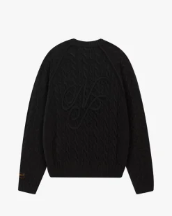 Nude Project La Nonna Cable Knit Sweater Black Outlet