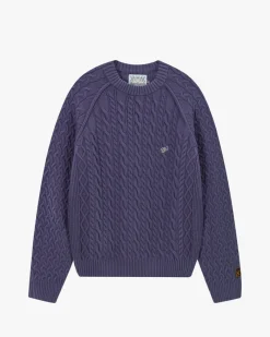 Nude Project La Nonna Knit Cable Sweater Navy Outlet