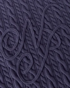 Nude Project La Nonna Knit Cable Sweater Navy Outlet