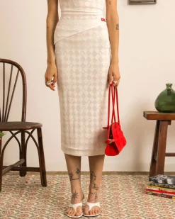 Nude Project Laca Skirt White New