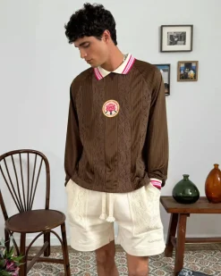 Nude Project Lace Football Polo Brown Online