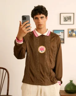 Nude Project Lace Football Polo Brown Online