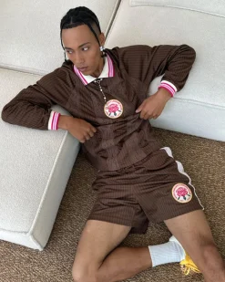 Nude Project Lace Football Polo Brown Online