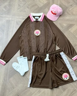 Nude Project Lace Football Short Brown Hot