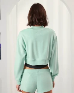 Nude Project Lacy Cropped Sweatshirt Green Online