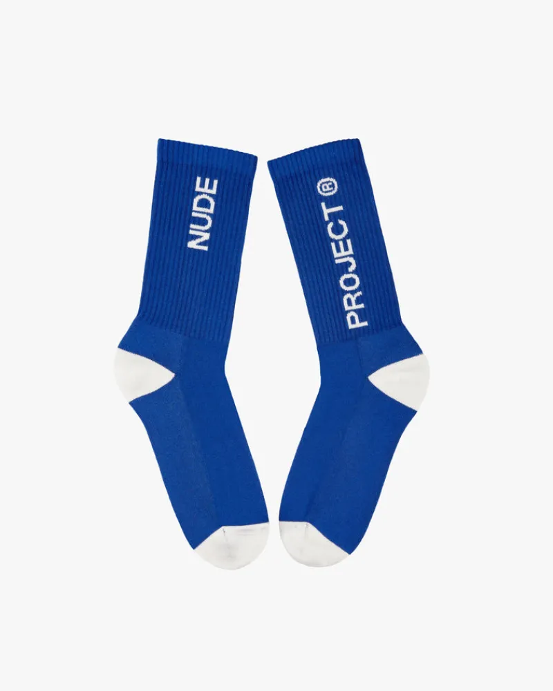 Nude Project Logo Socks Blue/Yellow 2Xpack Clearance