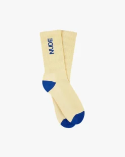 Nude Project Logo Socks Blue/Yellow 2Xpack Clearance