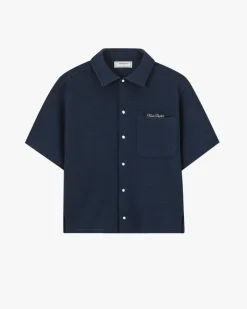 Nude Project Marbella Waffle Shirt Navy Outlet
