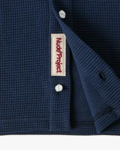Nude Project Marbella Waffle Shirt Navy Outlet
