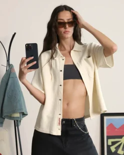 Nude Project Marbella Waffle Shirt Off-White Best