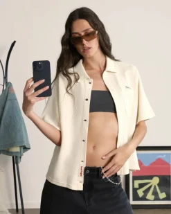 Nude Project Marbella Waffle Shirt Off-White Best