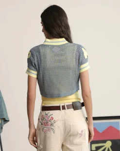 Nude Project Mesh Tee Blue Discount