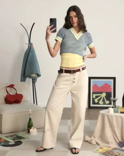 Nude Project Mesh Tee Blue Discount