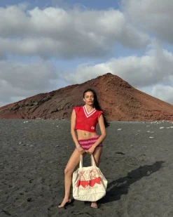 Nude Project Mesh Top Red Discount