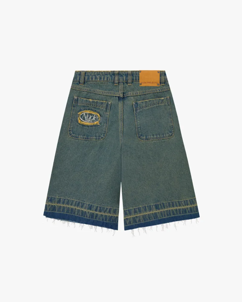 Nude Project Old Baggy Denim Shorts Indigo Online