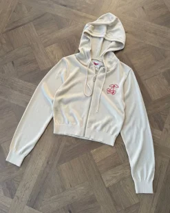 Nude Project Papaya Zip-Up Knit Hoodie Marshmallow Best