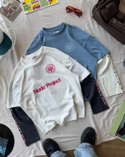 Nude Project Patty Waffle Longsleeve Blue Hot