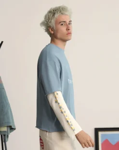 Nude Project Patty Waffle Longsleeve Blue Hot