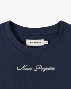 Nude Project Peach Tee Navy New