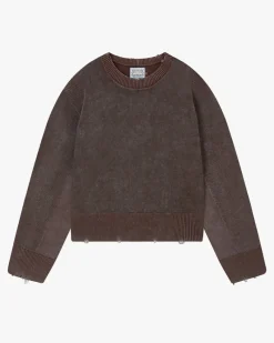 Nude Project Perfect Cropped Knit Sweater Brown Hot