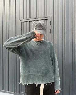 Nude Project Perfect Cropped Knit Sweater Green Hot