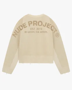 Nude Project Perfect Cropped Knit Sweater Off-White Best
