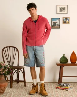 Nude Project Perfect Cropped Zip-Up Hoodie Raspberry Sale