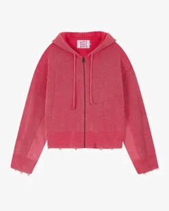 Nude Project Perfect Cropped Zip-Up Hoodie Raspberry Sale