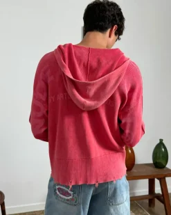 Nude Project Perfect Cropped Zip-Up Hoodie Raspberry Sale