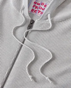 Nude Project Perfect Cropped Zip-Up Hoodie Grey New