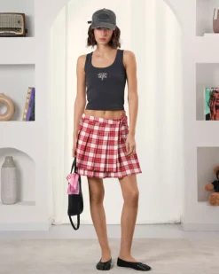 Nude Project Plaided Skirt Red Fashion