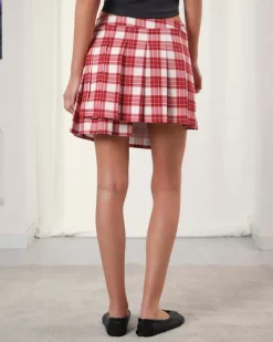 Nude Project Plaided Skirt Red Fashion