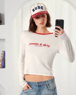 Nude Project Poetic Long-Sleeve Tee Off-White Clearance