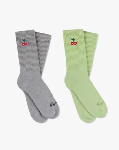 Nude Project Quote Socks Green/Grey 2Xpack Fashion