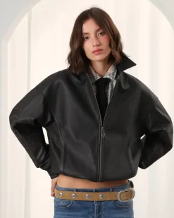 Nude Project "The" Leather Jacket Brown Clearance