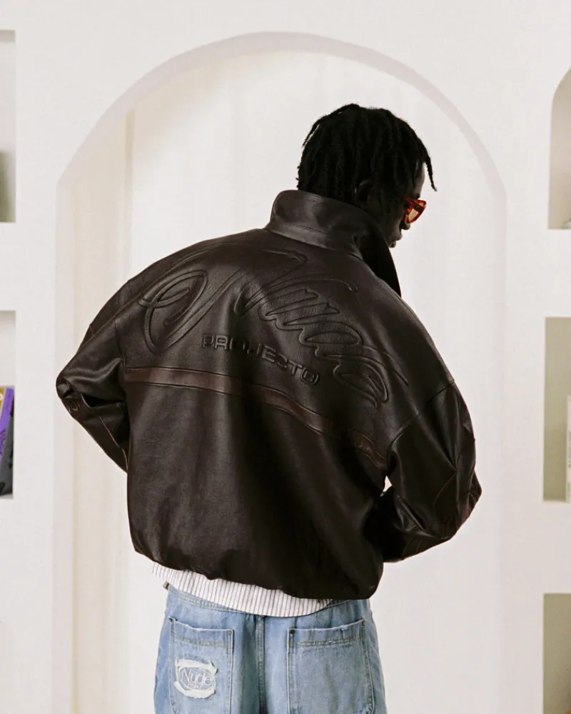 Nude Project "The" Leather Jacket Brown Clearance