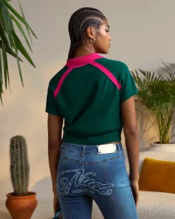 Nude Project R10 Knit Polo Forest Green Sale