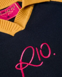 Nude Project R10 Knit Polo Navy Sale