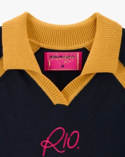 Nude Project R10 Knit Polo Navy Sale