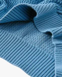 Nude Project Raglan Knit Polo Blue Outlet