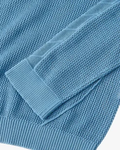 Nude Project Raglan Knit Polo Blue Outlet