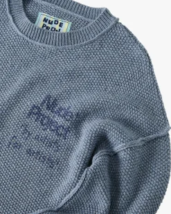 Nude Project Reversed Seams Knit Blue New