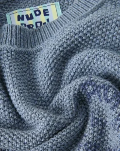 Nude Project Reversed Seams Knit Blue New