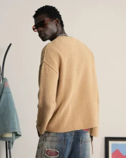 Nude Project Reversed Seams Knit Brown New