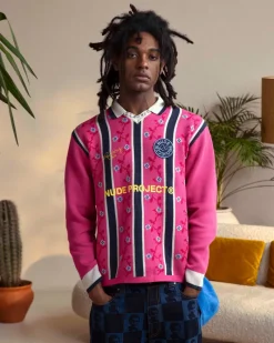 Nude Project Rosel Football Polo Knit Pink Hot