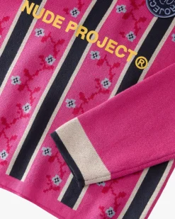 Nude Project Rosel Football Polo Knit Pink Hot