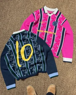 Nude Project Rosel Football Polo Knit Pink Hot