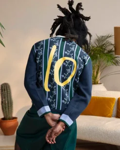 Nude Project Rosel Football Polo Knit Navy Hot