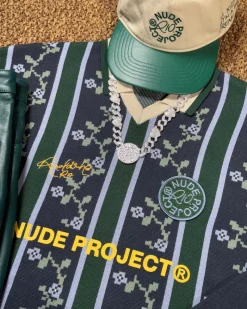 Nude Project Rosel Football Polo Knit Navy Hot